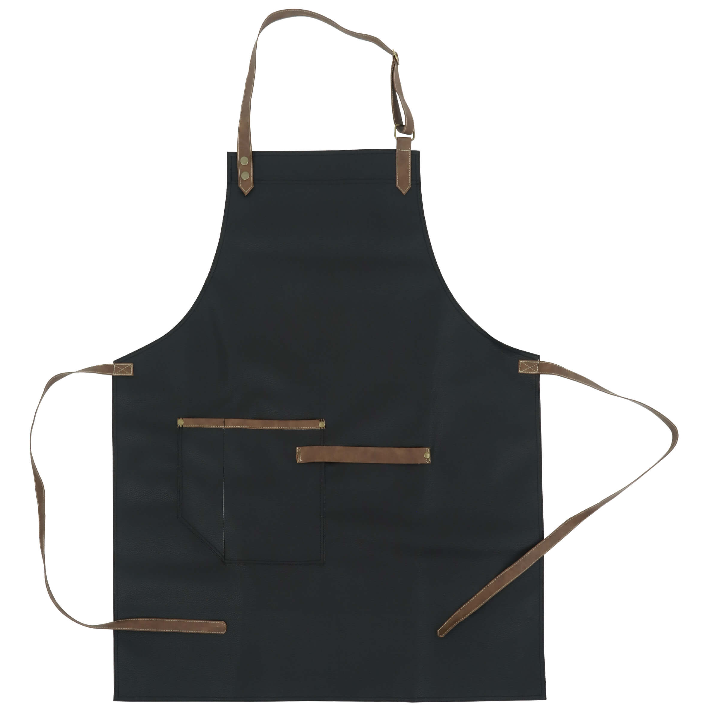 Delantal de cuero sintético negro